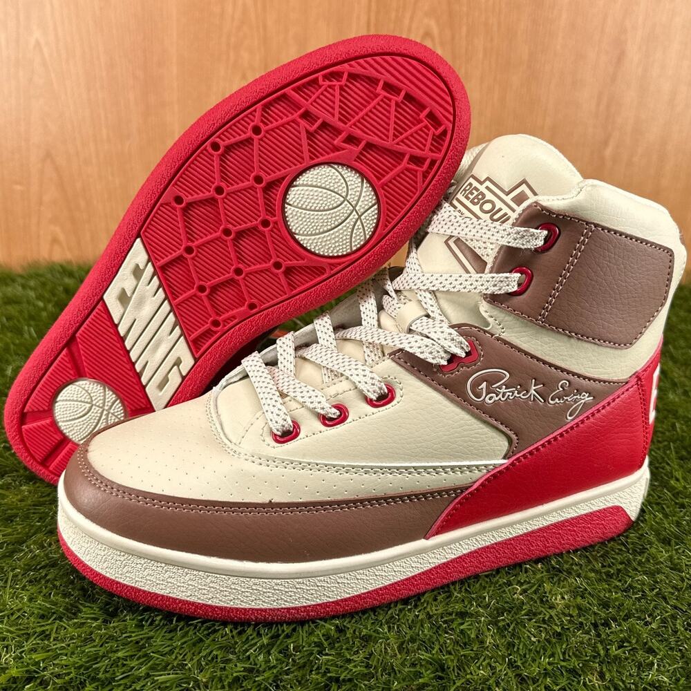 Patrick Ewing 33 Orion Sand Brown Red Sneakers 1RBE002-925 Men's Sz 7.5